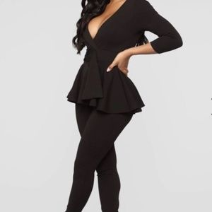 Fashion nova pretty lady peplum jumpsuit